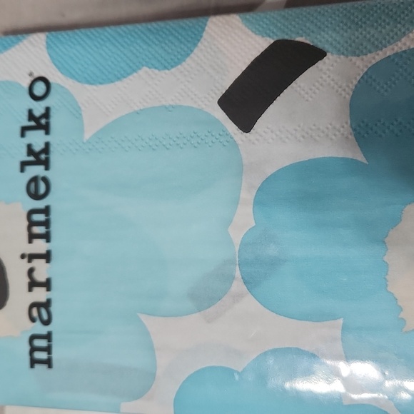 Marimekko Unikko Turquoise black Buffet paper Napkins - Picture 4 of 7